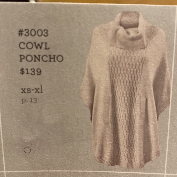 CAbi #3003  Gray Cowl Poncho-pull Over- Sweater, MD - Picture 3 of 6
